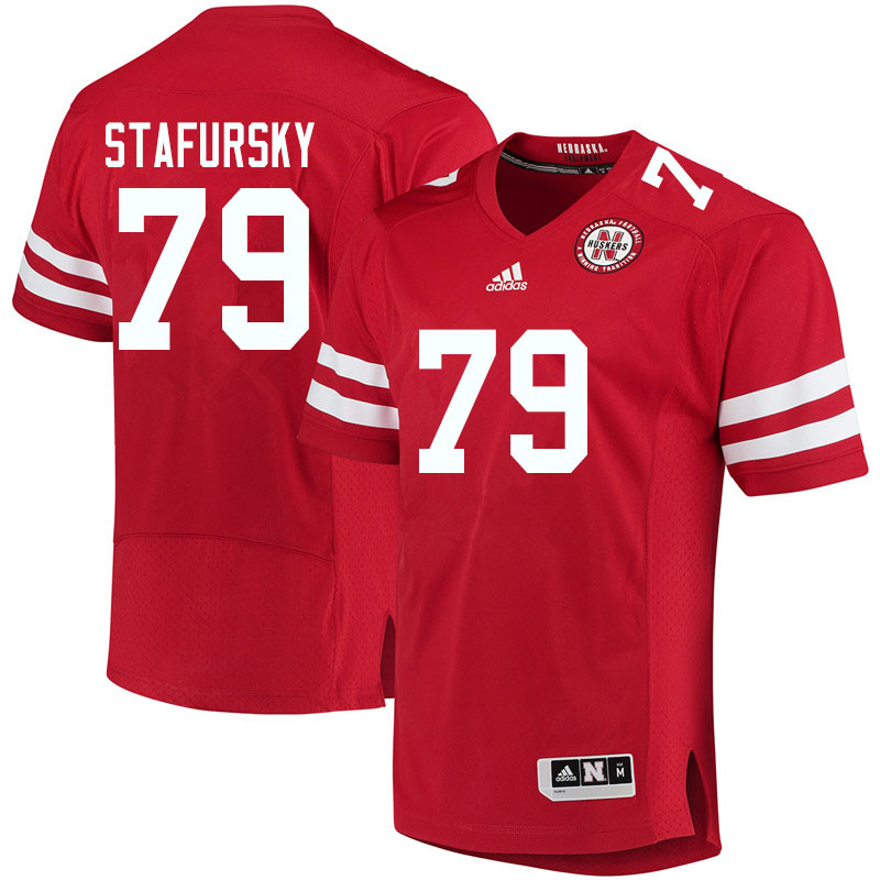 Women #79 Noah Stafursky Nebraska Cornhuskers College Football Jerseys Sale-Red